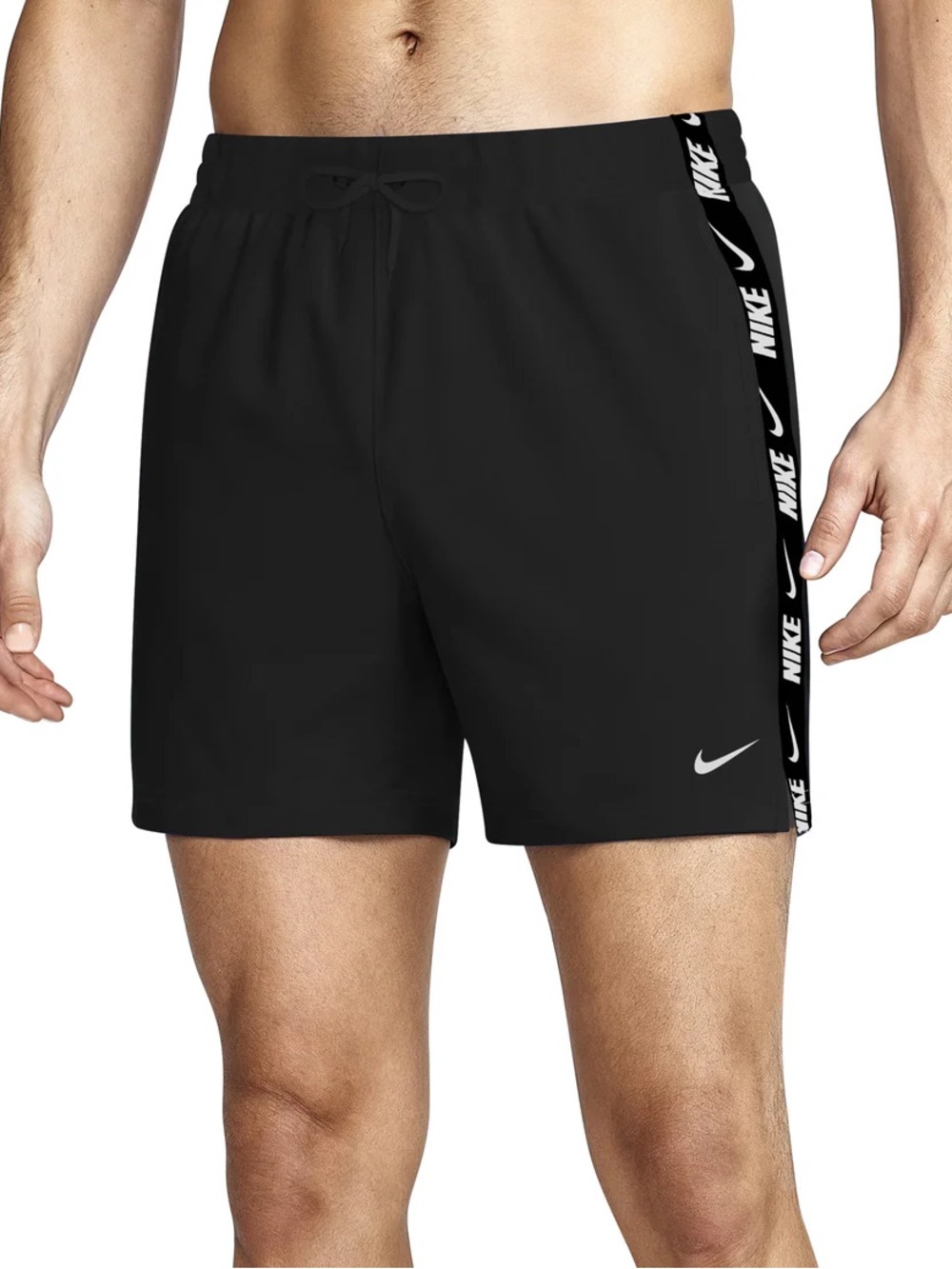 Nike Logo Tape Swim 5 Inch Brief-Lined Volley Short